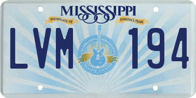 MS license plate LVM194