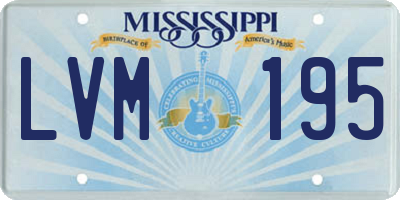 MS license plate LVM195