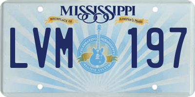 MS license plate LVM197