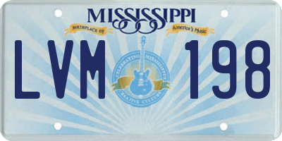 MS license plate LVM198
