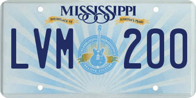 MS license plate LVM200
