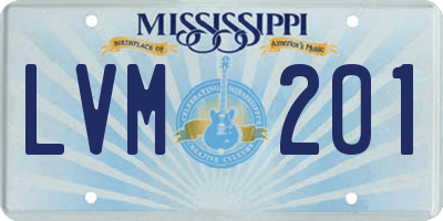 MS license plate LVM201