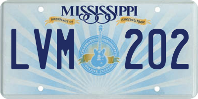 MS license plate LVM202