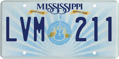 MS license plate LVM211