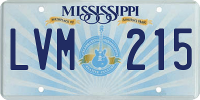 MS license plate LVM215