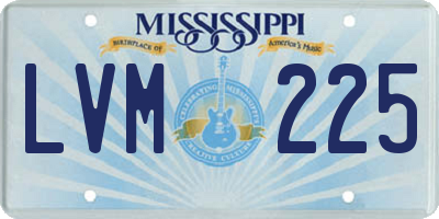 MS license plate LVM225