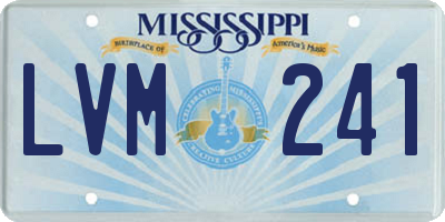 MS license plate LVM241
