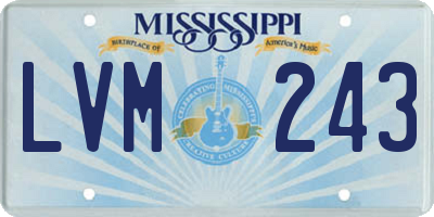 MS license plate LVM243