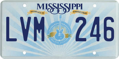 MS license plate LVM246