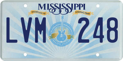 MS license plate LVM248