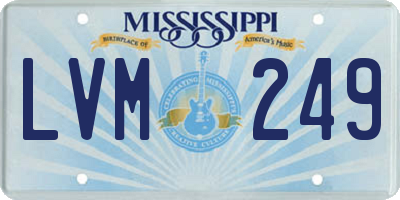 MS license plate LVM249