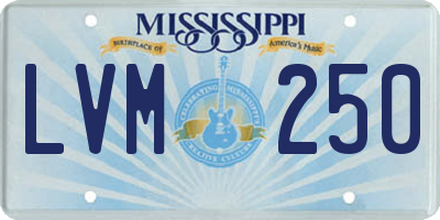 MS license plate LVM250