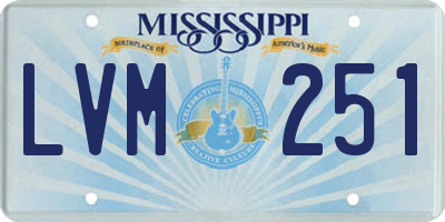 MS license plate LVM251