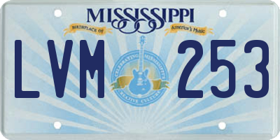 MS license plate LVM253