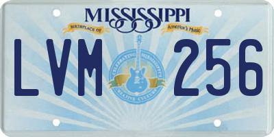 MS license plate LVM256