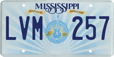 MS license plate LVM257