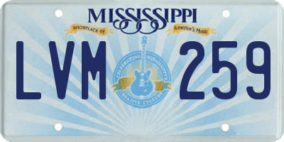 MS license plate LVM259