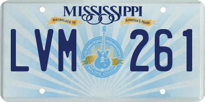 MS license plate LVM261