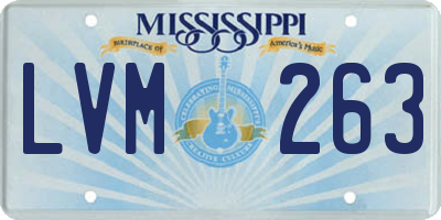 MS license plate LVM263