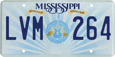 MS license plate LVM264