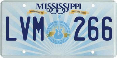 MS license plate LVM266
