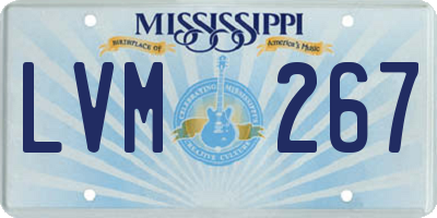 MS license plate LVM267
