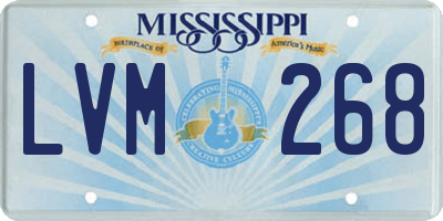 MS license plate LVM268