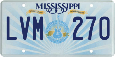 MS license plate LVM270