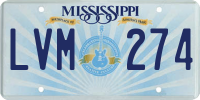 MS license plate LVM274