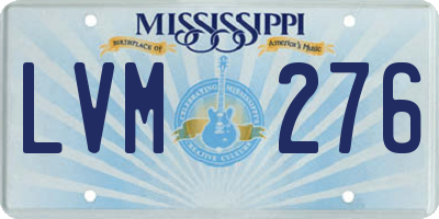 MS license plate LVM276