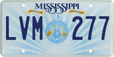 MS license plate LVM277
