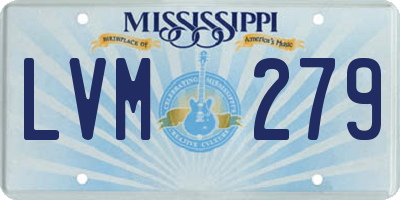 MS license plate LVM279