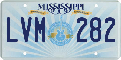 MS license plate LVM282