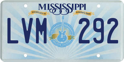 MS license plate LVM292