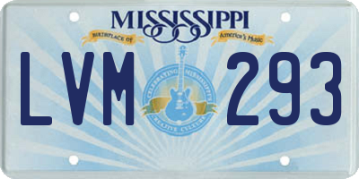 MS license plate LVM293