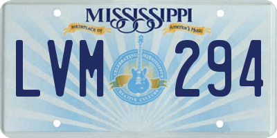 MS license plate LVM294