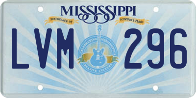 MS license plate LVM296