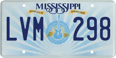 MS license plate LVM298