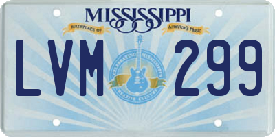 MS license plate LVM299