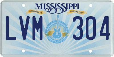 MS license plate LVM304