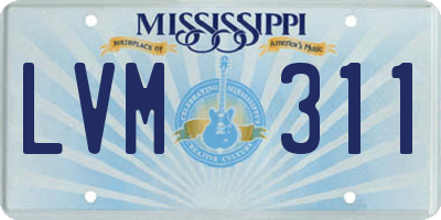 MS license plate LVM311