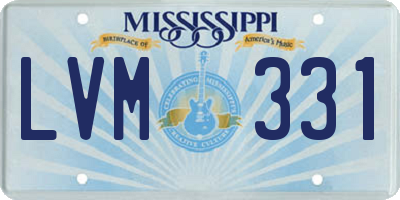 MS license plate LVM331