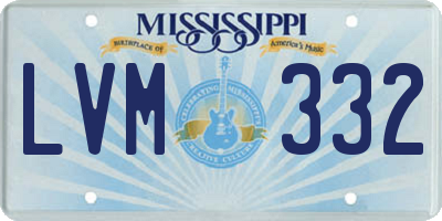 MS license plate LVM332
