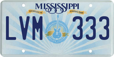 MS license plate LVM333
