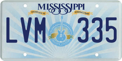 MS license plate LVM335