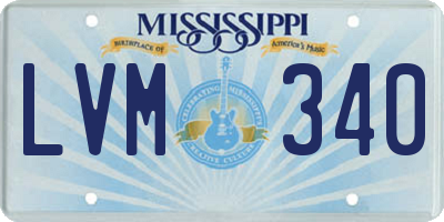 MS license plate LVM340