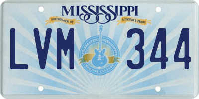 MS license plate LVM344