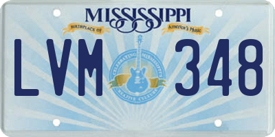 MS license plate LVM348