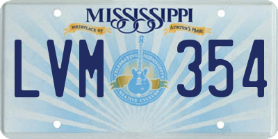 MS license plate LVM354