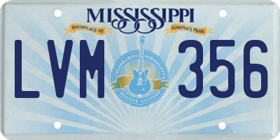 MS license plate LVM356